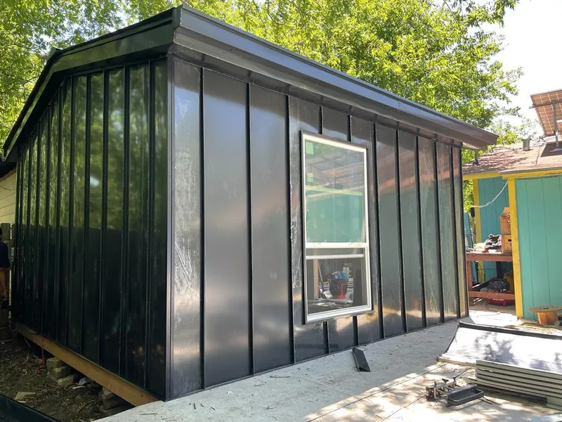 Black standing seam metal wall panels for Metal Roof Installation in Wytheville