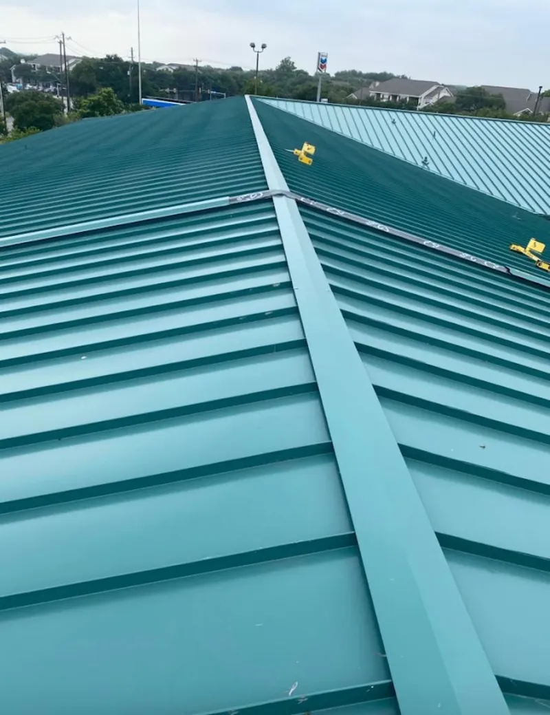 Green commercial metal roof ridge and valley for Metal Roof Repair in Wytheville